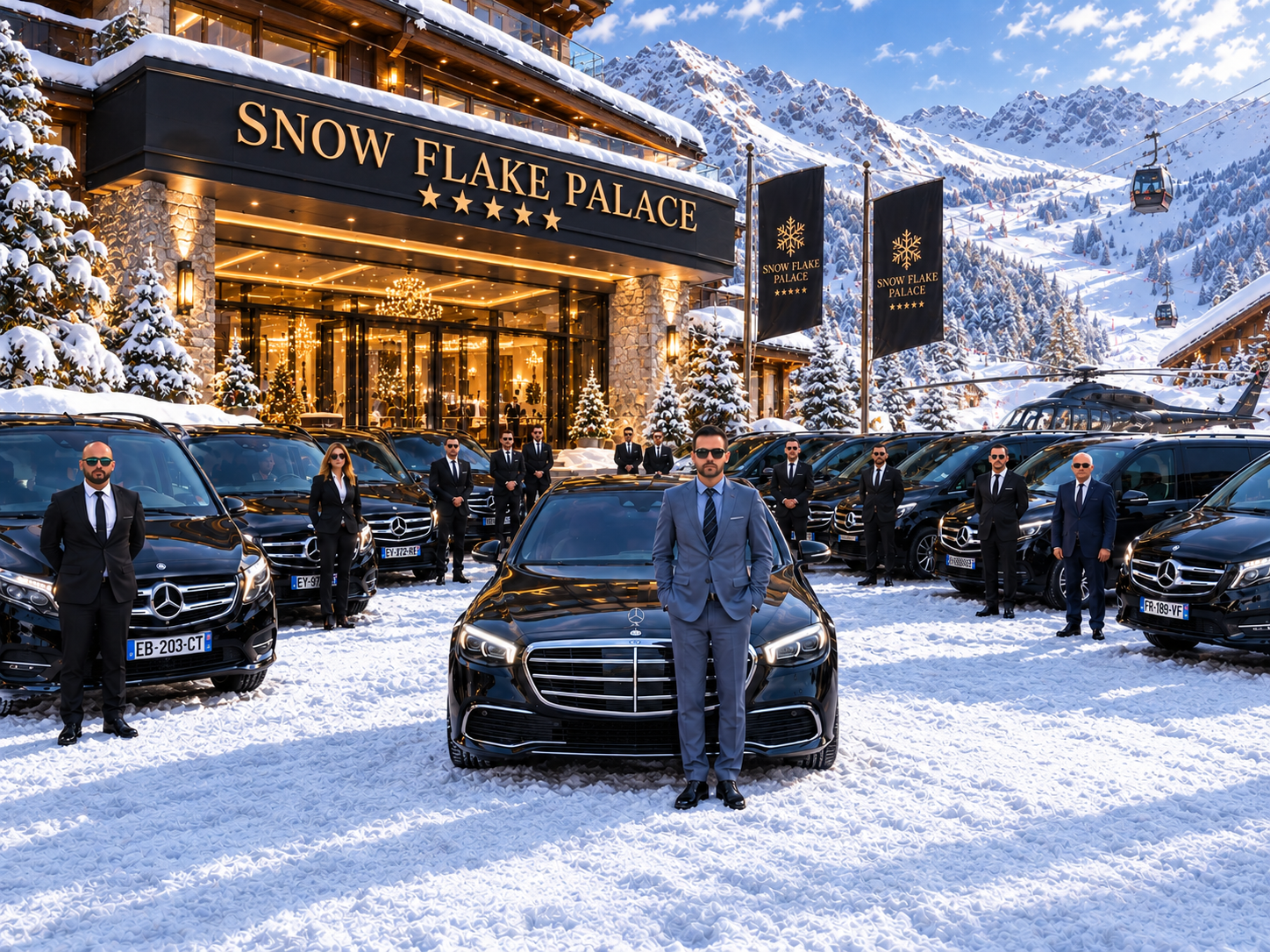 Voiture de luxe avec chauffeur à Val Thorens — Mercedes Classe S, VIP Class et Classe V